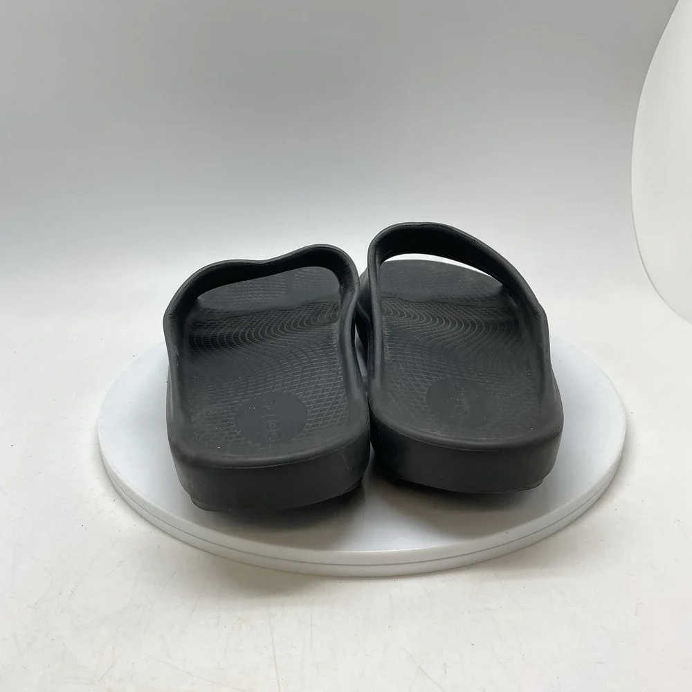 Oofos OOahh Sport Sandals Mens 8 Womens‎ 10 Black Open Slip On Recovery Rubber